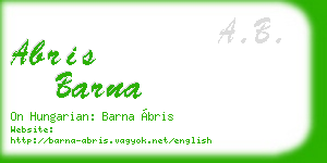 abris barna business card